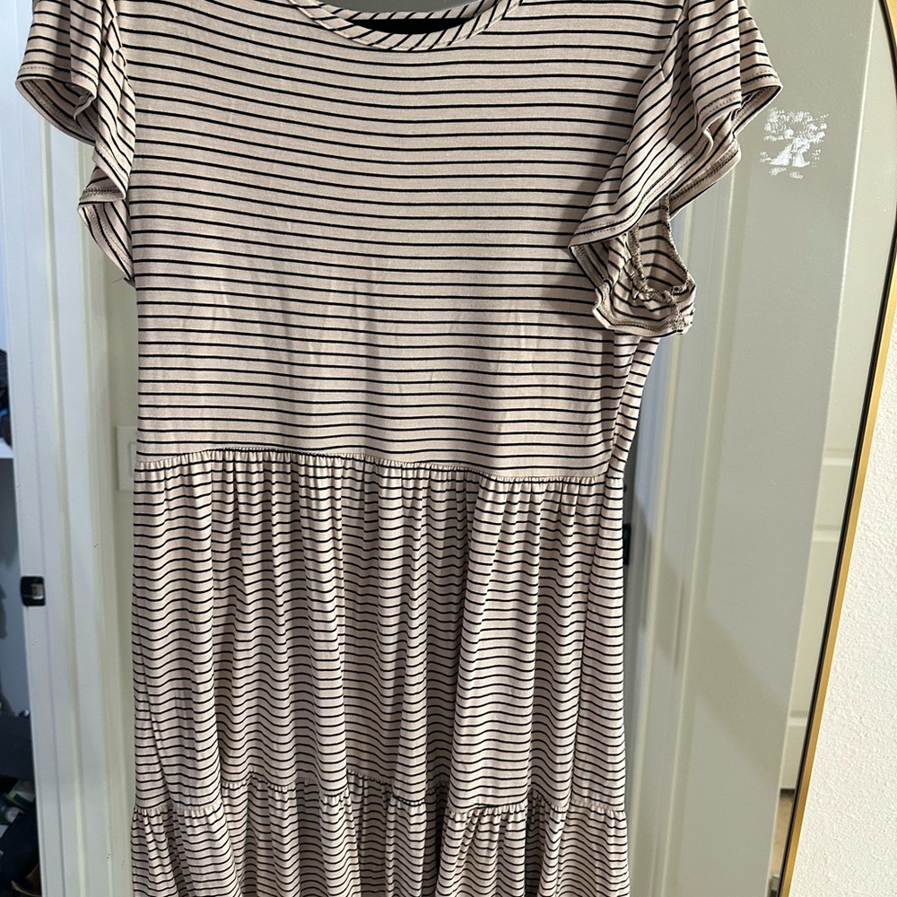 Striped Short Sleeve Dress